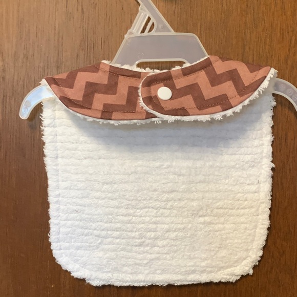 Brown Chevron Baby Bib - Picture 2 of 2